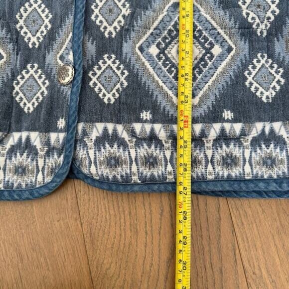 Tan Trums Vintage Southwestern Print Jacket Plus Size 22/24 Blue Concho Buttons - Picture 7 of 7